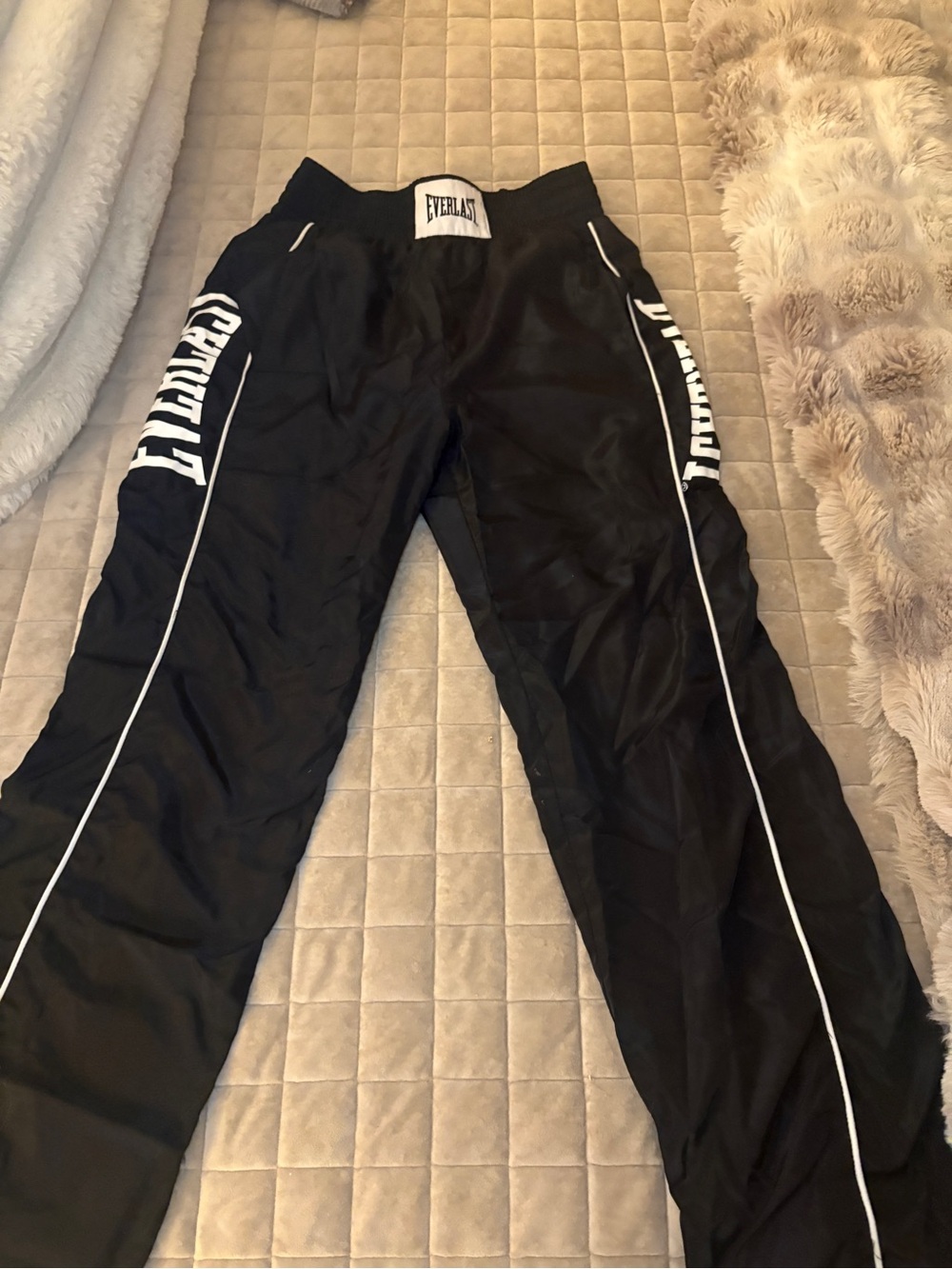 Everlast Black Kids Joggers with White Piping and Side Logo